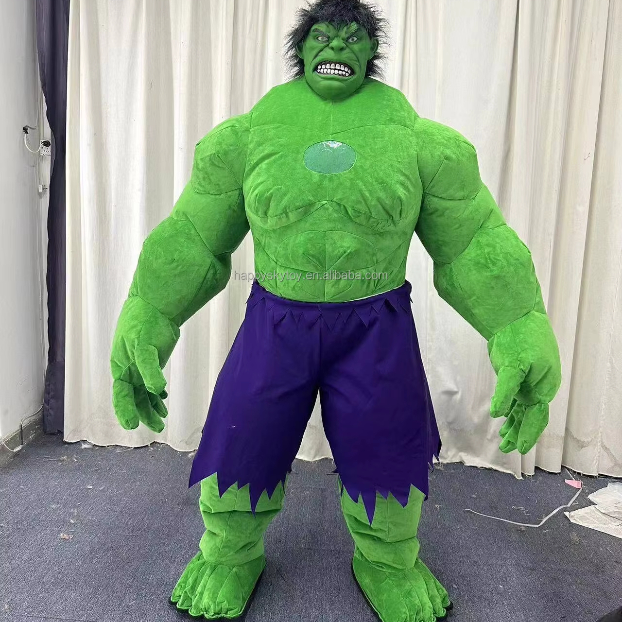 Best-Selling Unisex Adult Inflatable Hulk Mascot Costume Hand-Drawn Cartoon Character for Cosplay and Advertising Activities