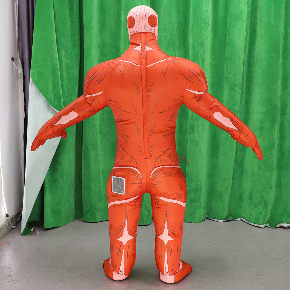 Giant Muscle Man Inflatable Mascot Costume for Adults Cosplay 2.2m Halloween Terrible Mascot Clothes Human Muscle Costume
