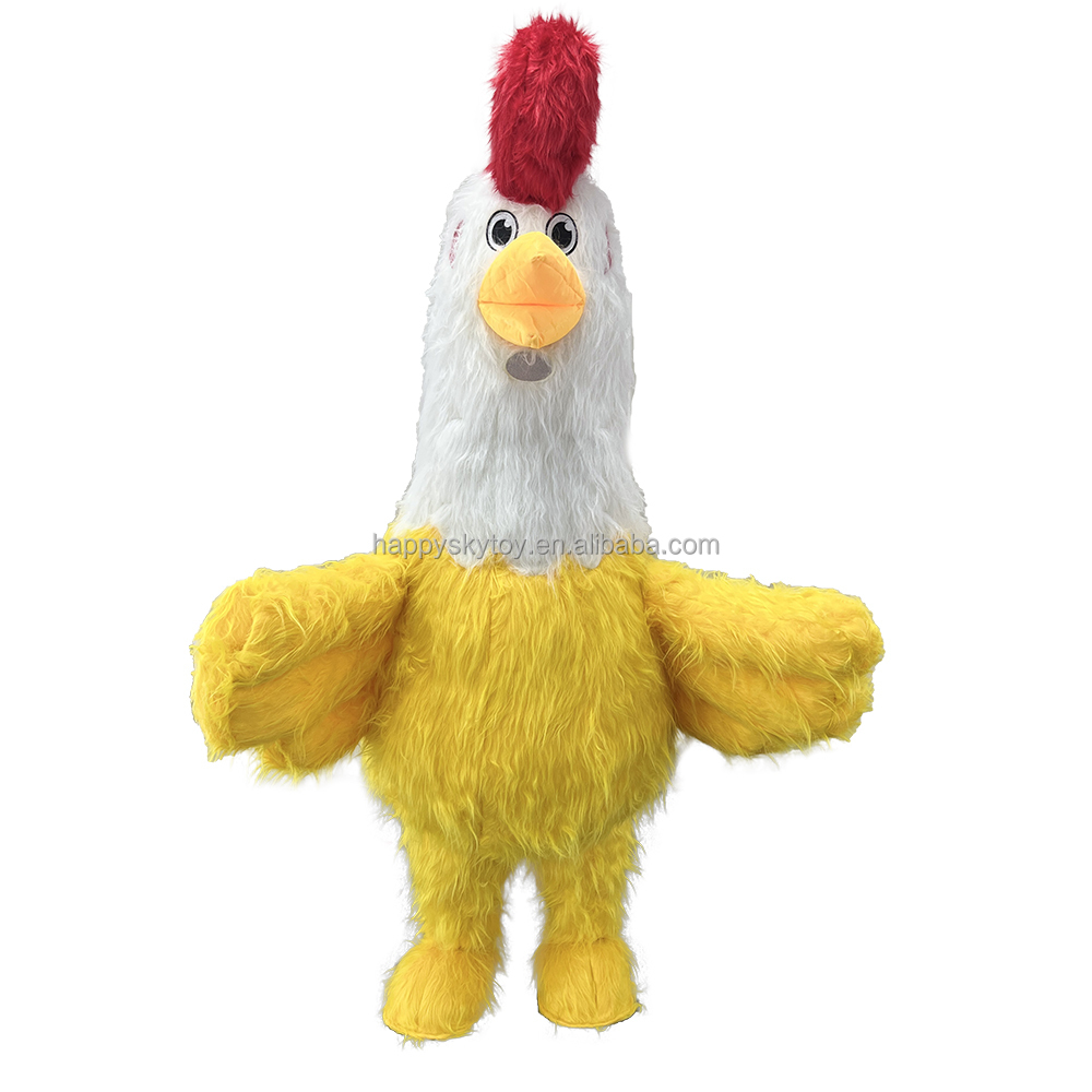 2M Funny Inflatable Rooster Mascot Costume for Adults Anime-Themed Plush Dressing for Parties