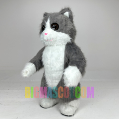 Happy Sky Adult Gray Cat Inflatable Mascot Costume for Stage Performance Unisex Cartoon Animal Cosplay Easter/Halloween Party
