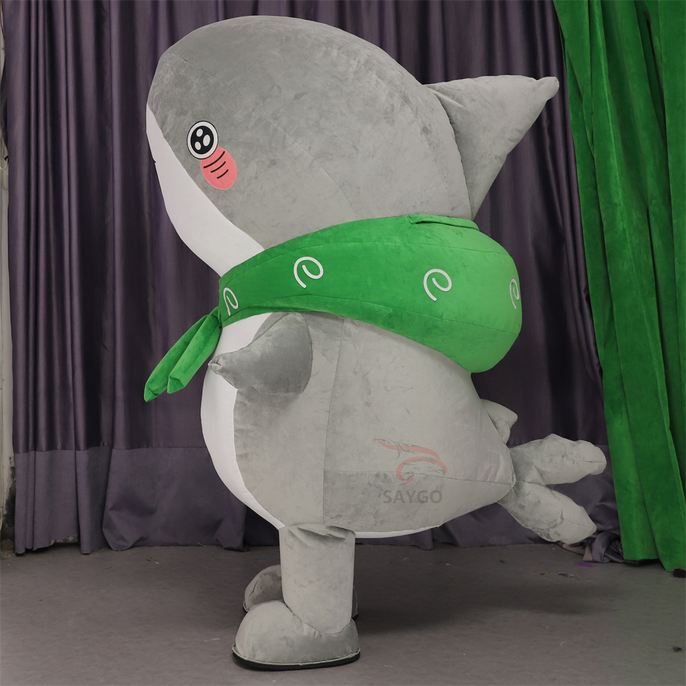 Inflatable Shark Mascot Costume Adult Size Halloween Event Decorations Cute Shark Toy Turtle with Inflatable Features