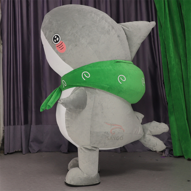 Inflatable Shark Mascot Costume Adult Size Halloween Event Decorations Cute Shark Toy Turtle with Inflatable Features