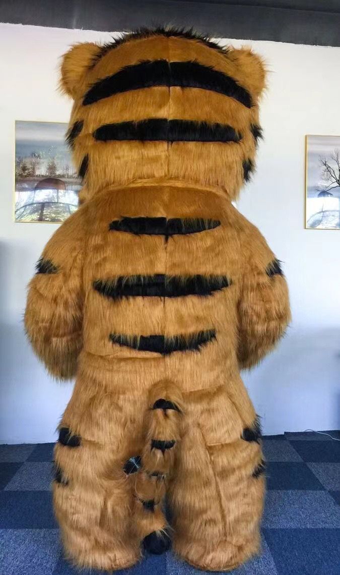 Hot Selling Unisex Giant Inflatable Tiger Mascot Costume Festival Advertising Suit for Adults Mobile Walking Dress