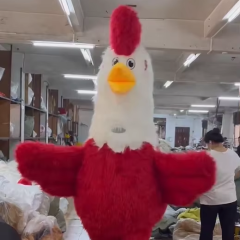 Pretty Chick Rooster Mascot Costume Outfit Walking Rooster for Adults Cosplay Inflatable Cloth 2.6m