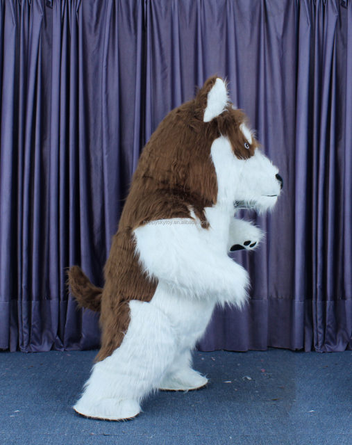 Carnival Cosplay 2m Inflatable Huskey Dog Toys Moving Cartoon Mascot Costume Unisex Plush Huskey Patrol Dog Costumes for Parade
