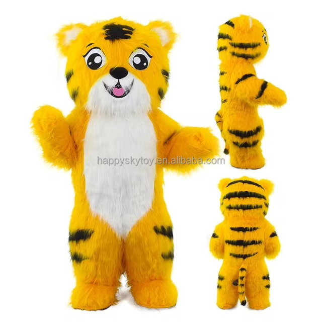 Cute Hot Selling Large Size Cartoon Lovely Animal Furry Inflatable Tiger Mascot Costume for Amusement Park