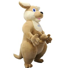 MOQ 1 Custom Fancy Dress Plush Adult Inflatable Kangaroo Mascot Animal Costume for Zoo Events Cheap Price