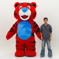 Red Tiger Wild Animal Inflatable Life Size Long FurTiger Animal Costume Rental for Adults Unisex Easter/Halloween,Big Mascot,Lovely Red Inflatable Life Size Long FurTiger Animal Costume Rental for Adults Unisex Easter/Halloween