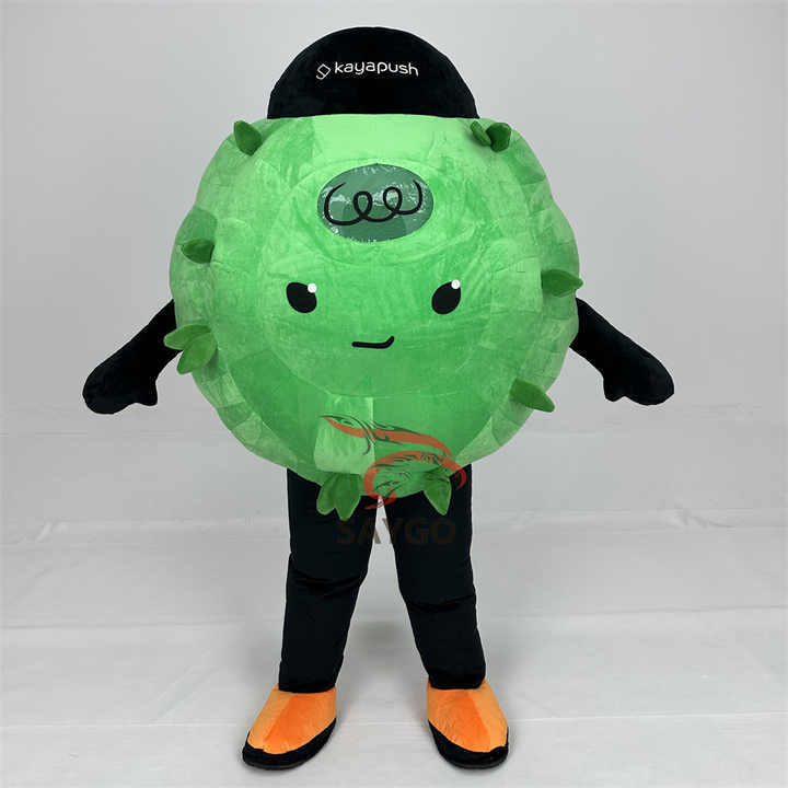 High Quality Custom Adult Unisex Soft Plush Inflatable Kayapush Balloon Man Mascot Costume for Cosplay and Parties