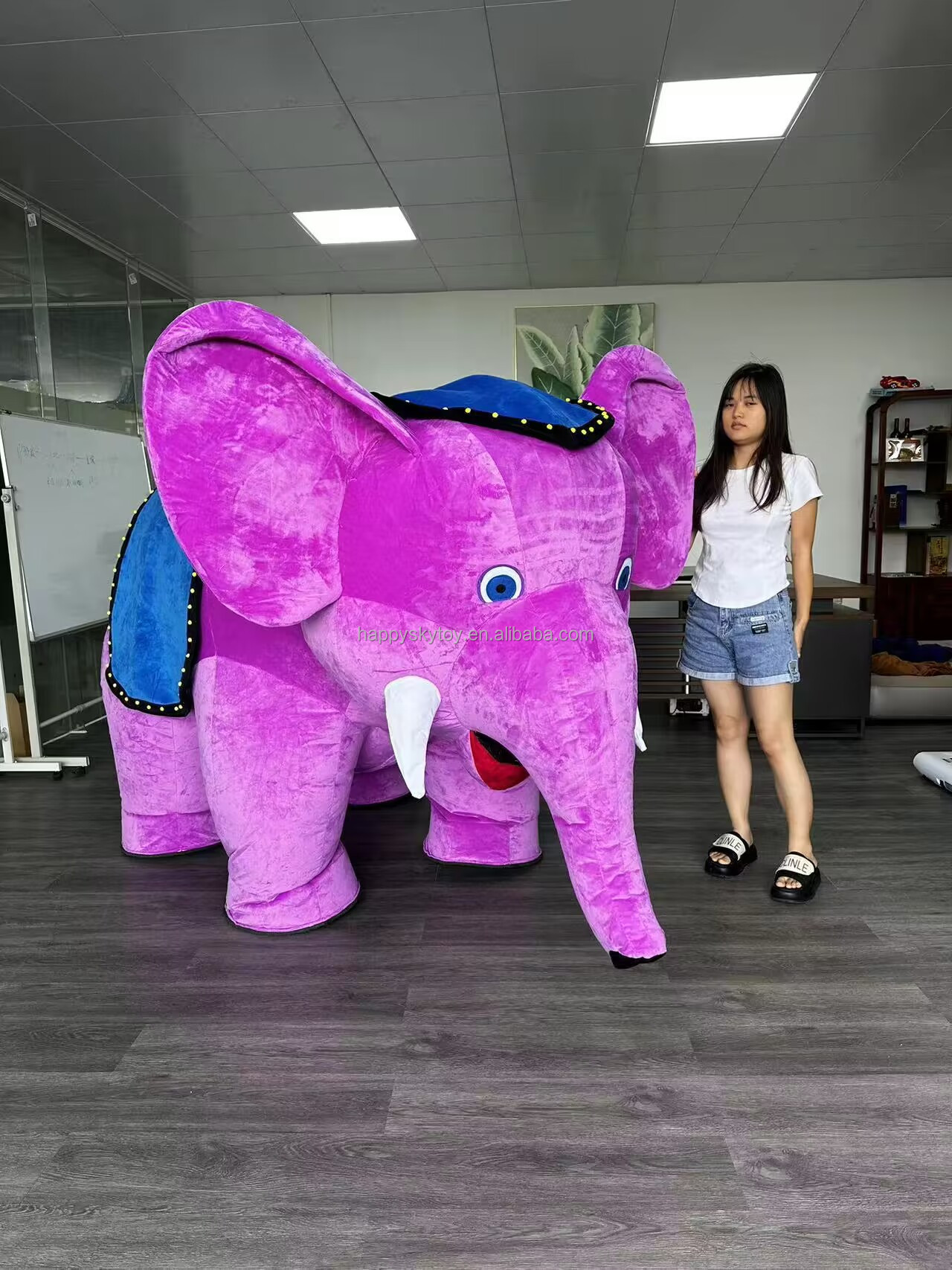 High Quality Customizable Plush Purple Elephant Inflatable Mascot Costume Unisex Adults Christmas/Halloween Cosplay Party