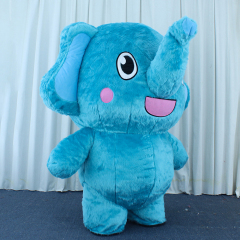 Unisex Gray Elephant Mascot Costume Plush Fur Inflatable for Adults on Sale