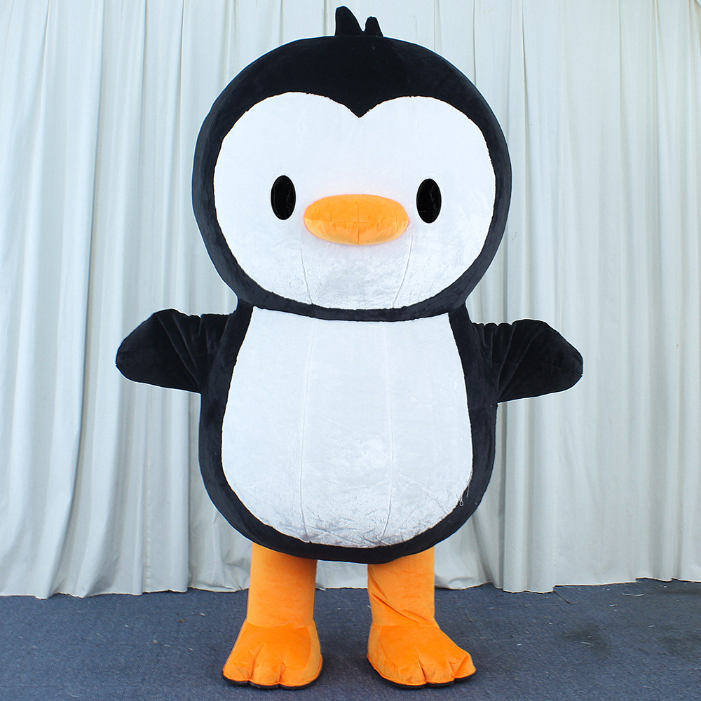 High Quality Cute Penguin Inflatable Costume for Adults Cosplay Scarf Suit for Christmas Halloween Blow-up Mascot for Carnivals