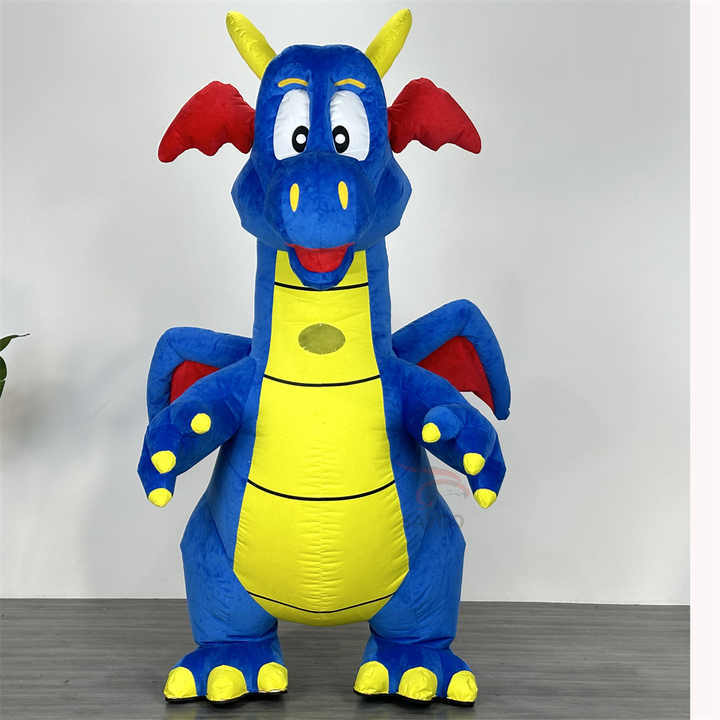 Inflatable Blue Dragon Mascot Costume for Parties Events Chinese Yellow Dragon Walking Animal Decorations Yellow Dragon Costume,Big Mascot,Inflatable Blue Dragon Mascot Costume for Parties Events Chinese Yellow Dragon Walking Animal Decorations Yellow Dragon Costume