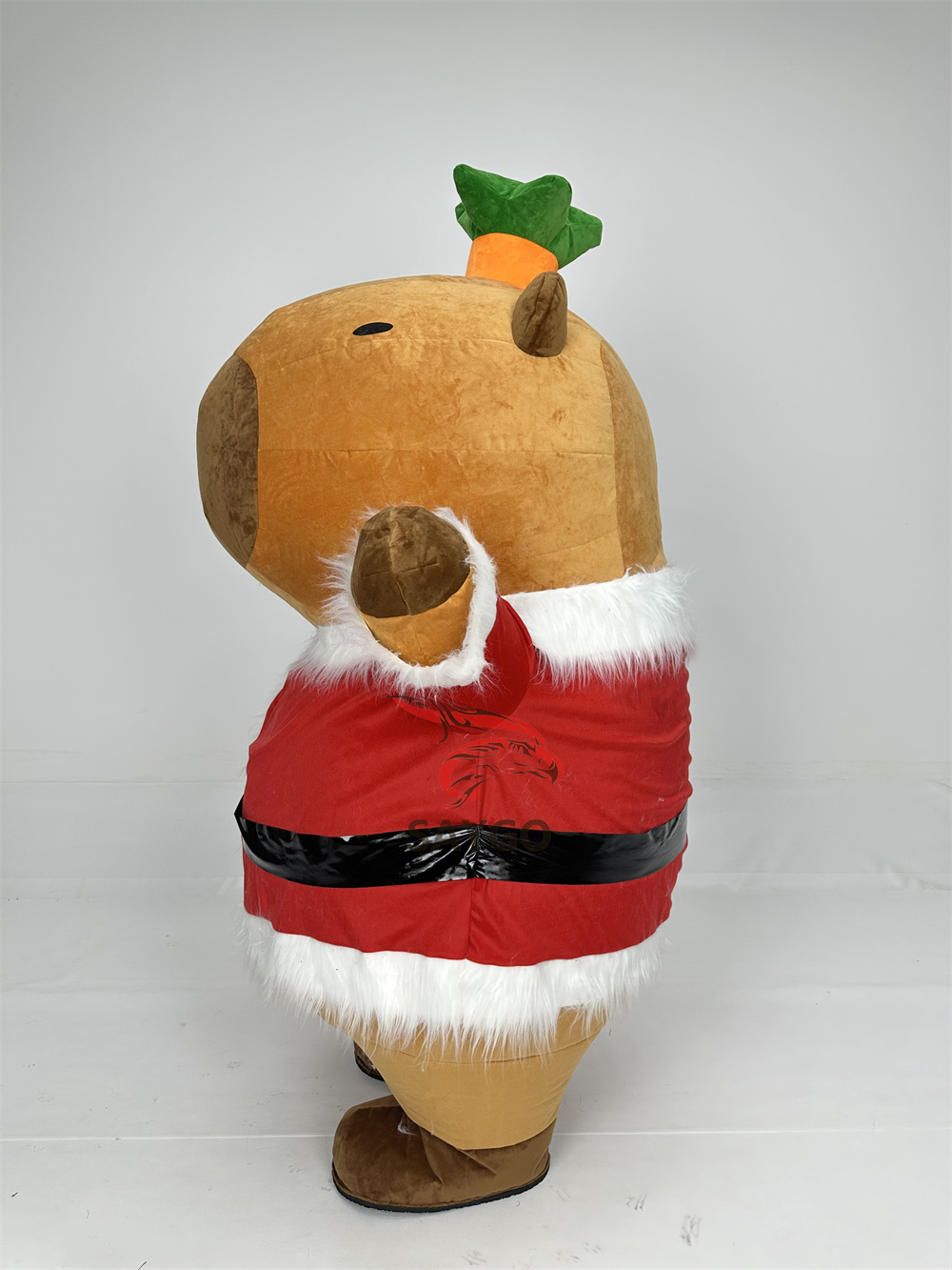 Lovely Design Santa Style Plush Capybara Mascot Costume 2/2.6m Adult Inflatable Capybara Hamster Costume Dress up Cloth for Sale