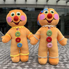 2m/2.6m Inflatable Gingerbread Gingersnap Man Mascot Costume Christmas Cartoon Cosplay Fancy Dress for Christmas
