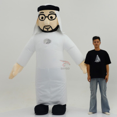 Arab Prince Inflatable Doll Costume for Adults Cosplay Wear 2.2m 2.6m Inflatable Mascot Costume Arab Man Arabic People Clothes