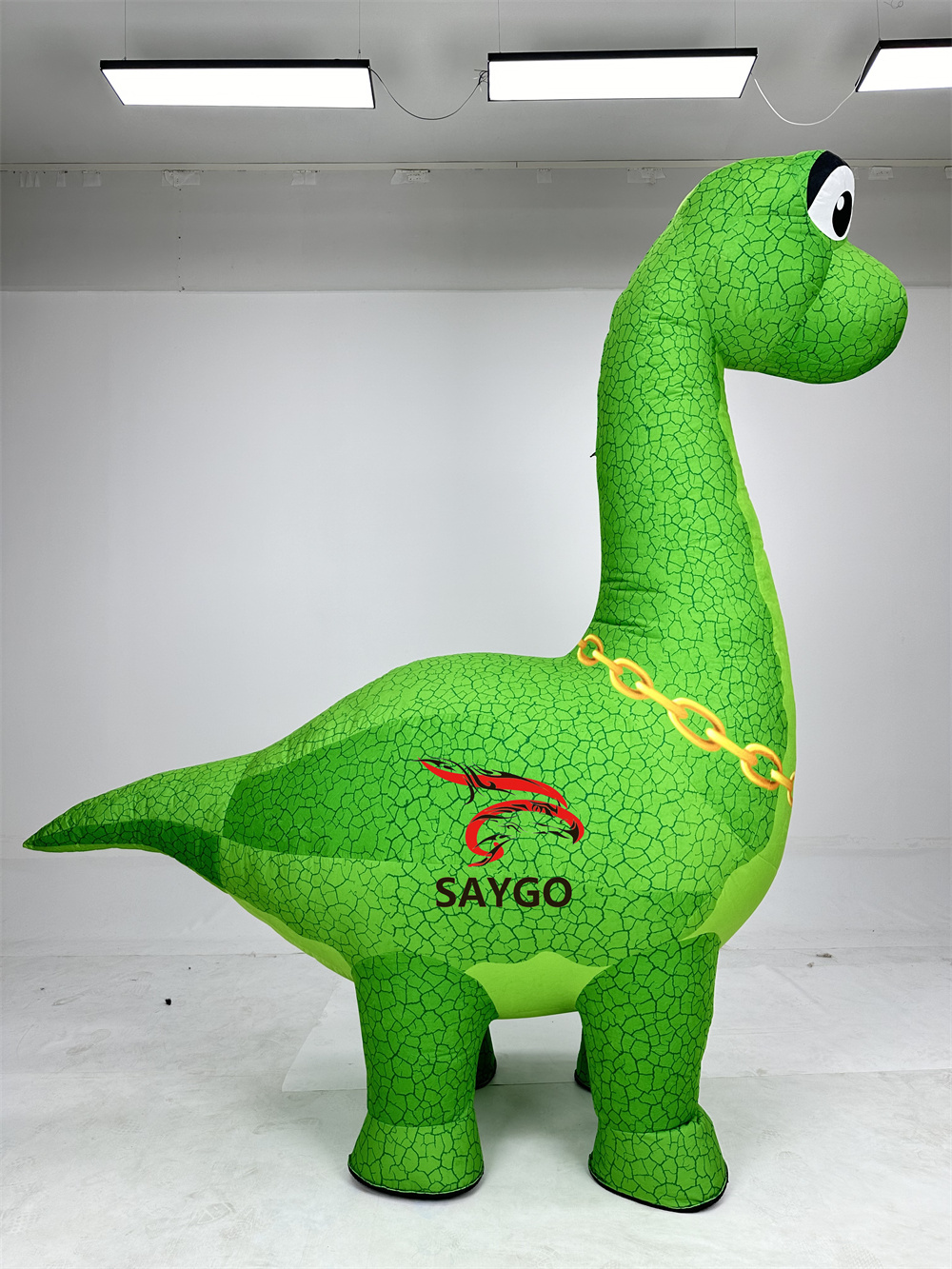Giant 3.5m Green Dinosaur Mascot Costume Inflatable Grass Dragon Dinosaur Wearable Mascot for Adults Air Blow Cloth