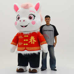 New Year Celebration Inflatable Mascot Costumes Horse 2m 2.6m Height Giant Horse Costumes for Dress up