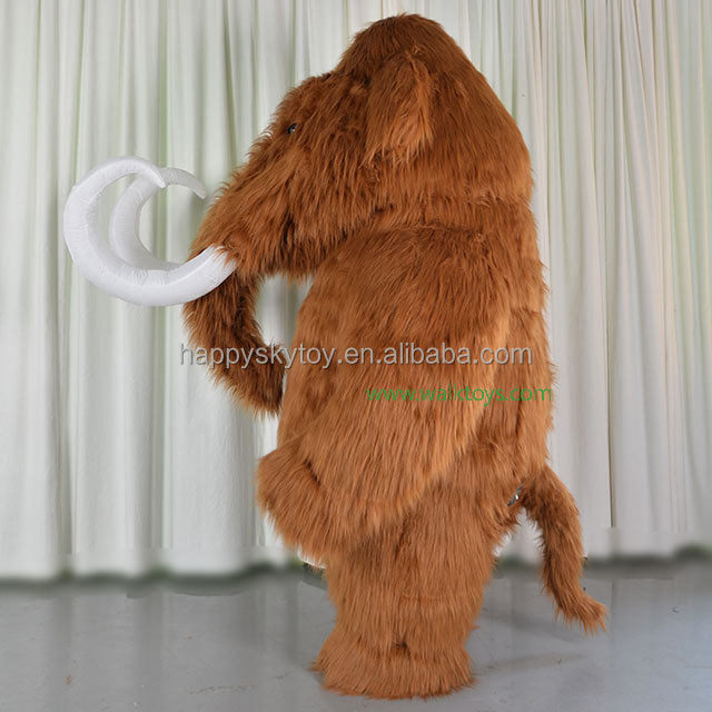Awesome Long Ivory Mammoth Mascot Costume 2m CE Inflatable Mommoth Elephant Mascots Costume Suits for Animal Theme Events