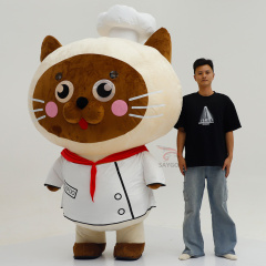 Cusom Cook Cat Chef Inflatable Mascot Costume for Advertisement Business 2.2m 2.6m Inflatable Chef cat Mascot Costume with Brand logo,Big Mascot,Brown cat Chef Inflatable Mascot Costume for Advertisement Business 2.2m 2.6m Inflatable Chef cat Mascot Costume with Brand logo