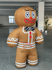 Giant Walking Cartoon Gingerbread Man Mascot Costume Inflatable Christmas Party Cosplay Fancy Dress New Year Festival Event