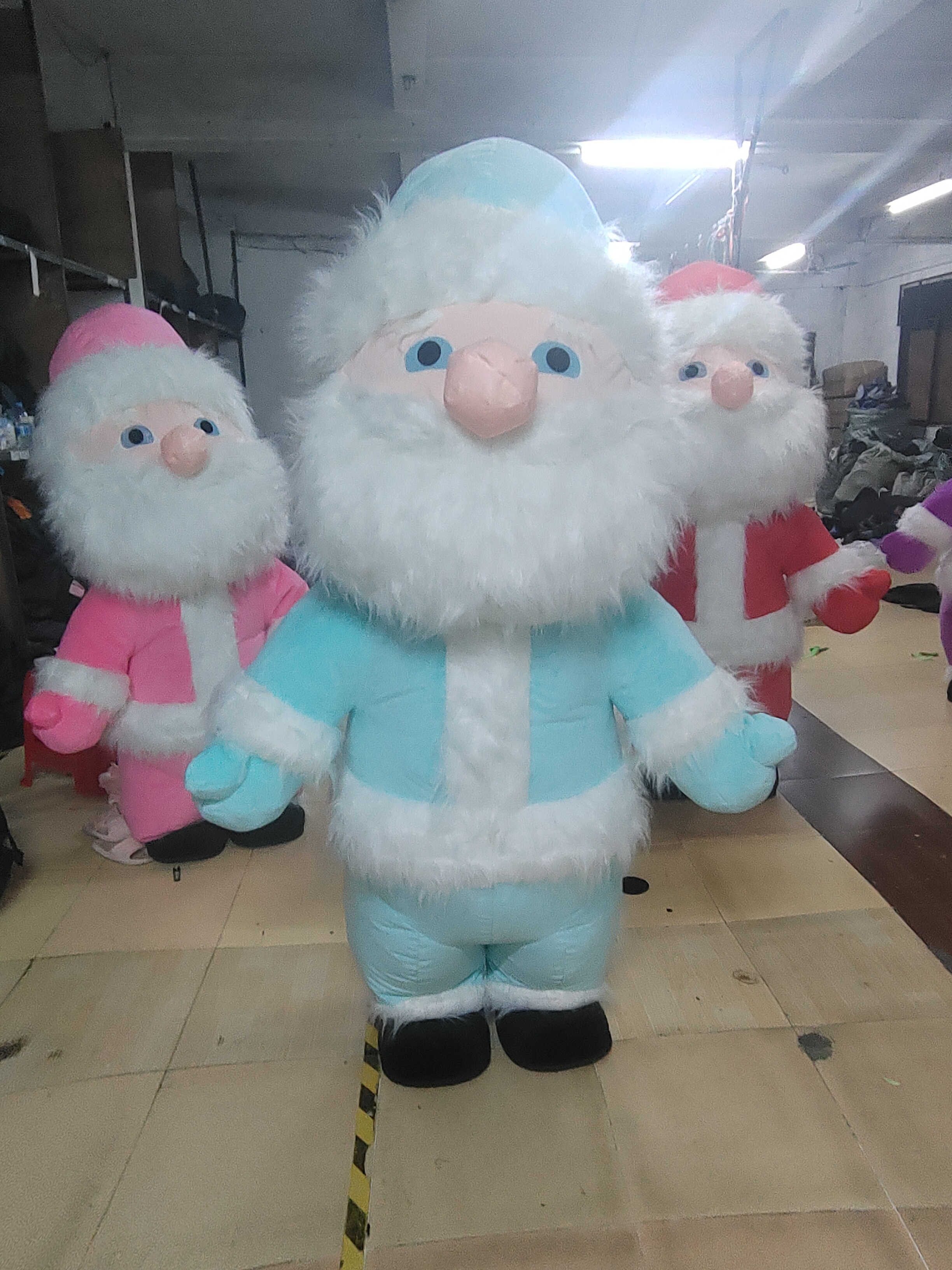 Customizable Unisex Plush Inflatable Santa Claus Costume for Christmas Parade Adult Mascot Decoration