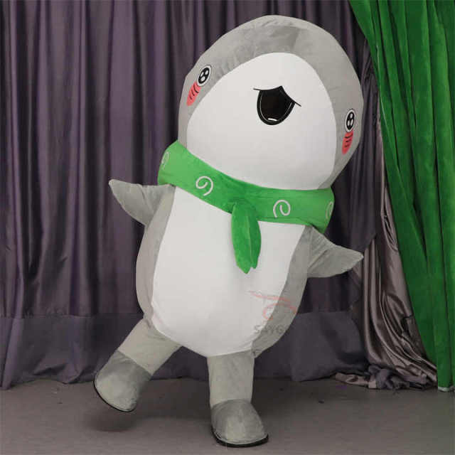 Inflatable Shark Mascot Costume Adult Size Halloween Event Decorations Cute Shark Toy Turtle with Inflatable Features