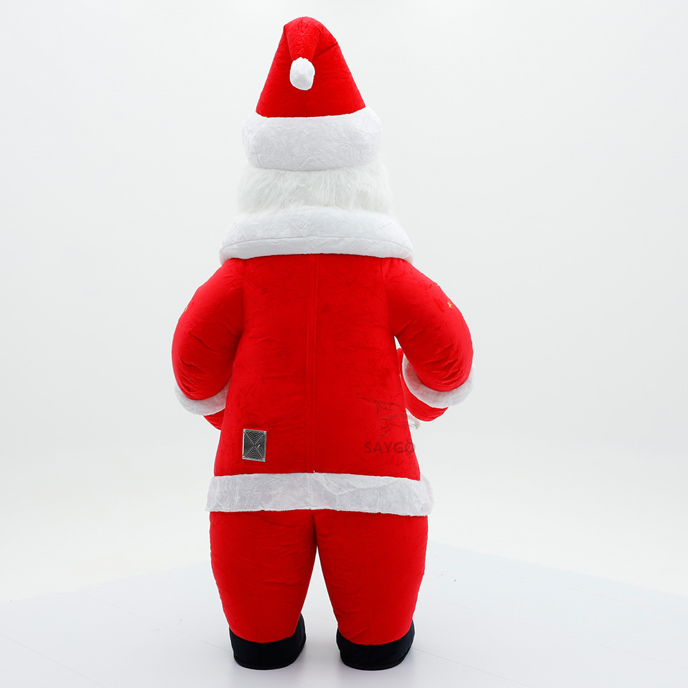 Christmas Inflatable Santa Clause Mascot Costume Multiple Colors Plush Fur Suit for Adults Festive Events Walk-Through Mascot
