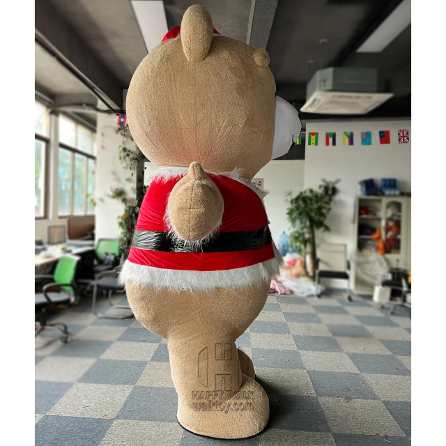 Customizable 2/2.6/3 Meter Inflatable Mascot Costume Unisex Adults' Walking Christmas Teddy Bear for Cosplay