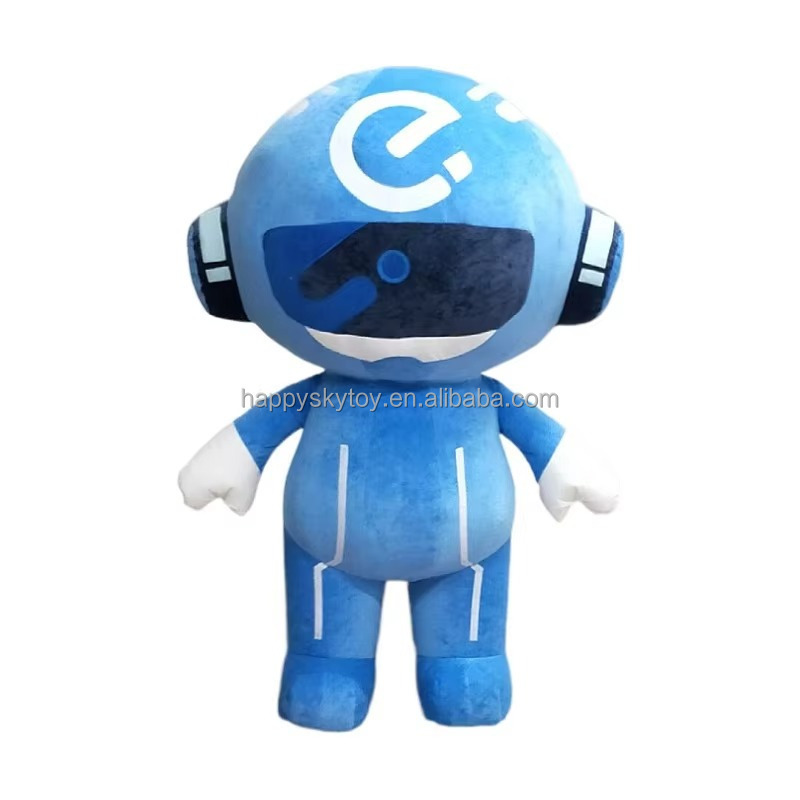 Commercial Unisex Halloween Giant Cute Inflatable Robot Costume for Adults Hand-Drawn Printing Party Advertising Mascot Mascot