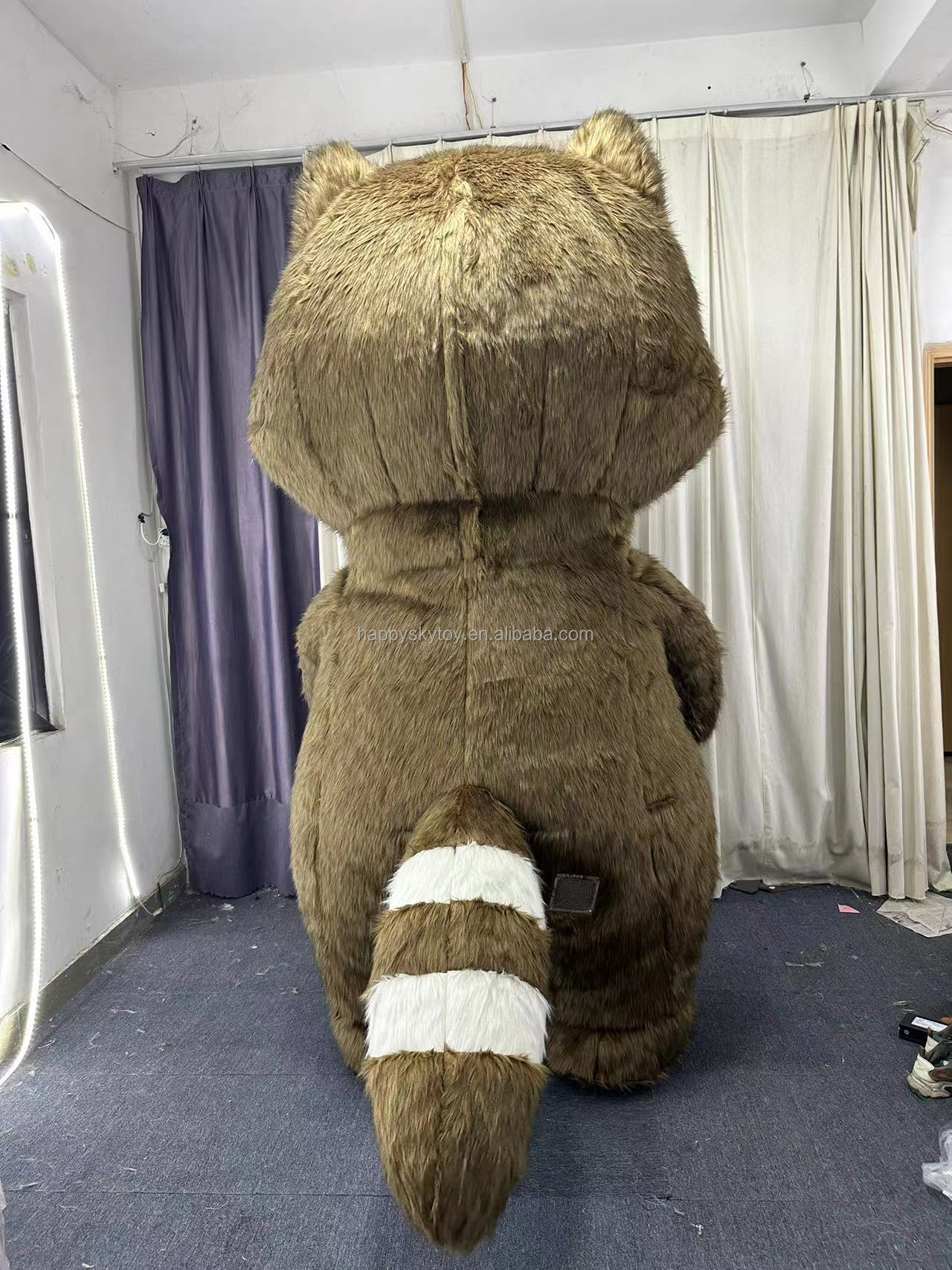 Air Blowing up Tolls 6.5ft Adult Inflatable Raccoon Cartoon Mascot Costume Fursuit Plush Raccoon Character Costume Suits Events
