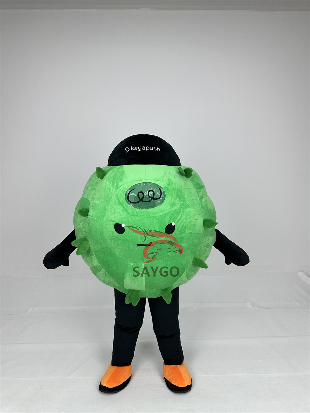 High Quality Custom Adult Unisex Soft Plush Inflatable Kayapush Balloon Man Mascot Costume for Cosplay and Parties