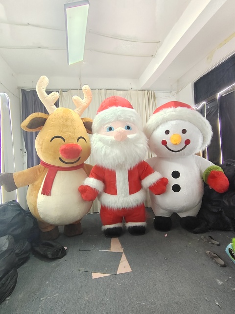 Unisex 2m 3m Plush Inflatable Mascot Costume Adults' Festivals Holidays Parties Christmas Anime Santa Claus Deer Elk Snowman
