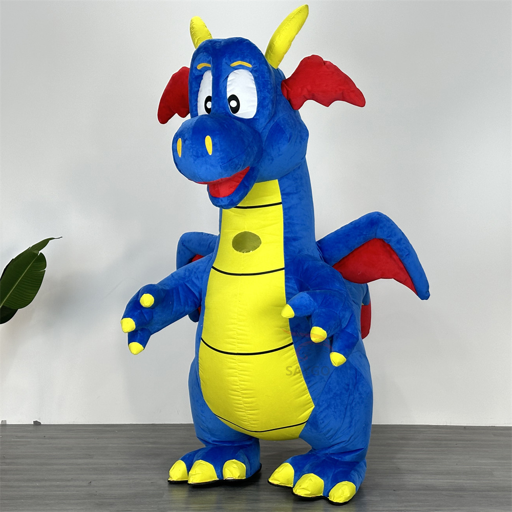 Inflatable Blue Dragon Mascot Costume for Parties Events Chinese Yellow Dragon Walking Animal Decorations Yellow Dragon Costume,Big Mascot,Inflatable Blue Dragon Mascot Costume for Parties Events Chinese Yellow Dragon Walking Animal Decorations Yellow Dragon Costume