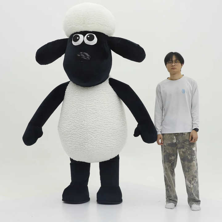 Shaun the Sheep Farm White Unisex Adult Inflatable Sheep Mascot Costume 2m/2.6m for Events Rental Hot Selling,Big Mascot,MOQ 1 PCS Farm White Unisex Adult Inflatable Sheep Mascot Costume 2m/2.6m for Events Rental Hot Selling