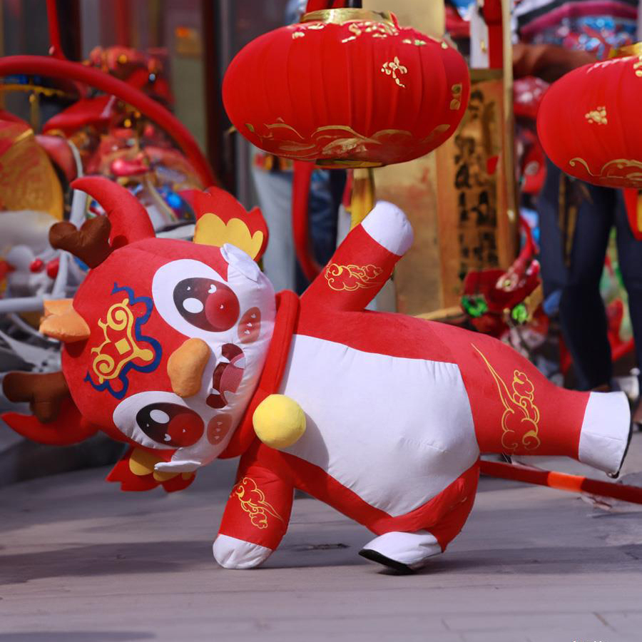 2024 Chinese New Year Mascot Outdoor Inflatable Dragon Costume for Adult