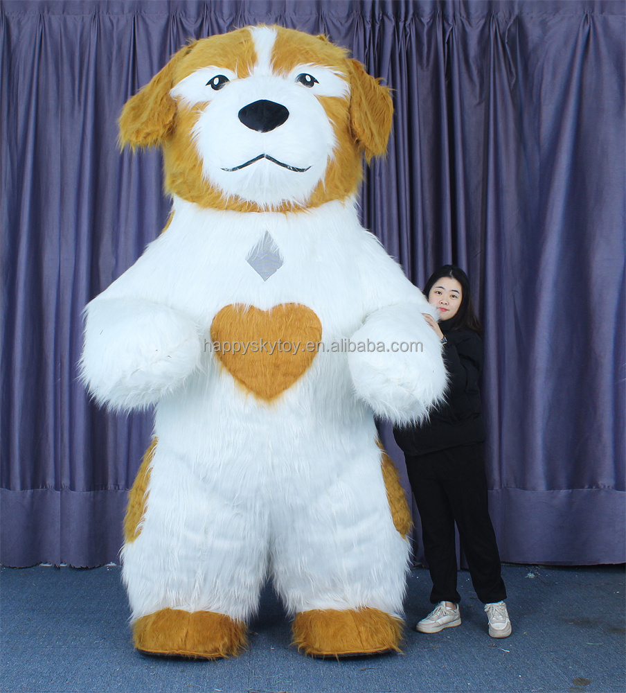 Unisex Design Plush Cartoon Animal Inflatable Dog Mascots Costumes Adult Mascot Costume for Sale