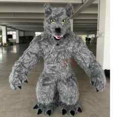 Hot Sale  Inflatable Brown Gray  Wolf Mascot Costume Realistic Wolf Cartoon Performance Costume for Sale