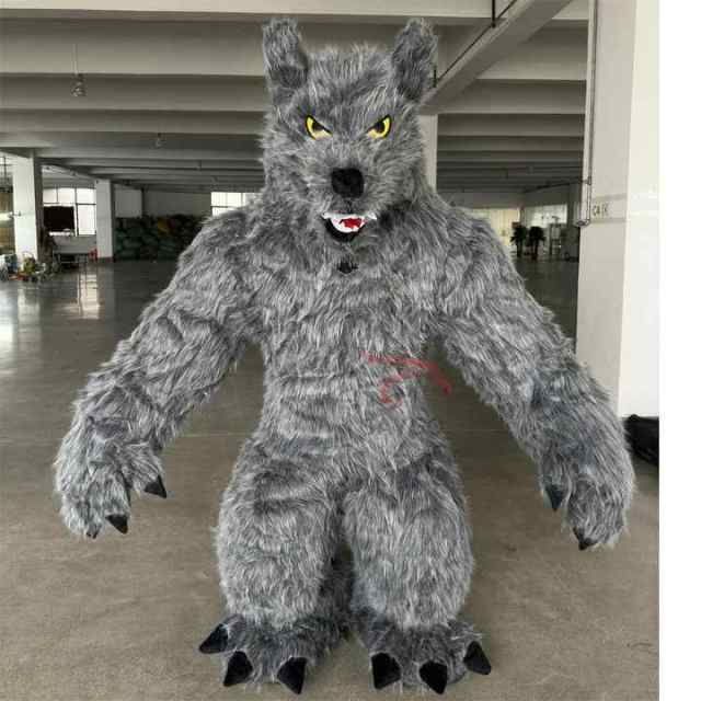 Hot Sale  Inflatable Brown Gray  Wolf Mascot Costume Realistic Wolf Cartoon Performance Costume for Sale
