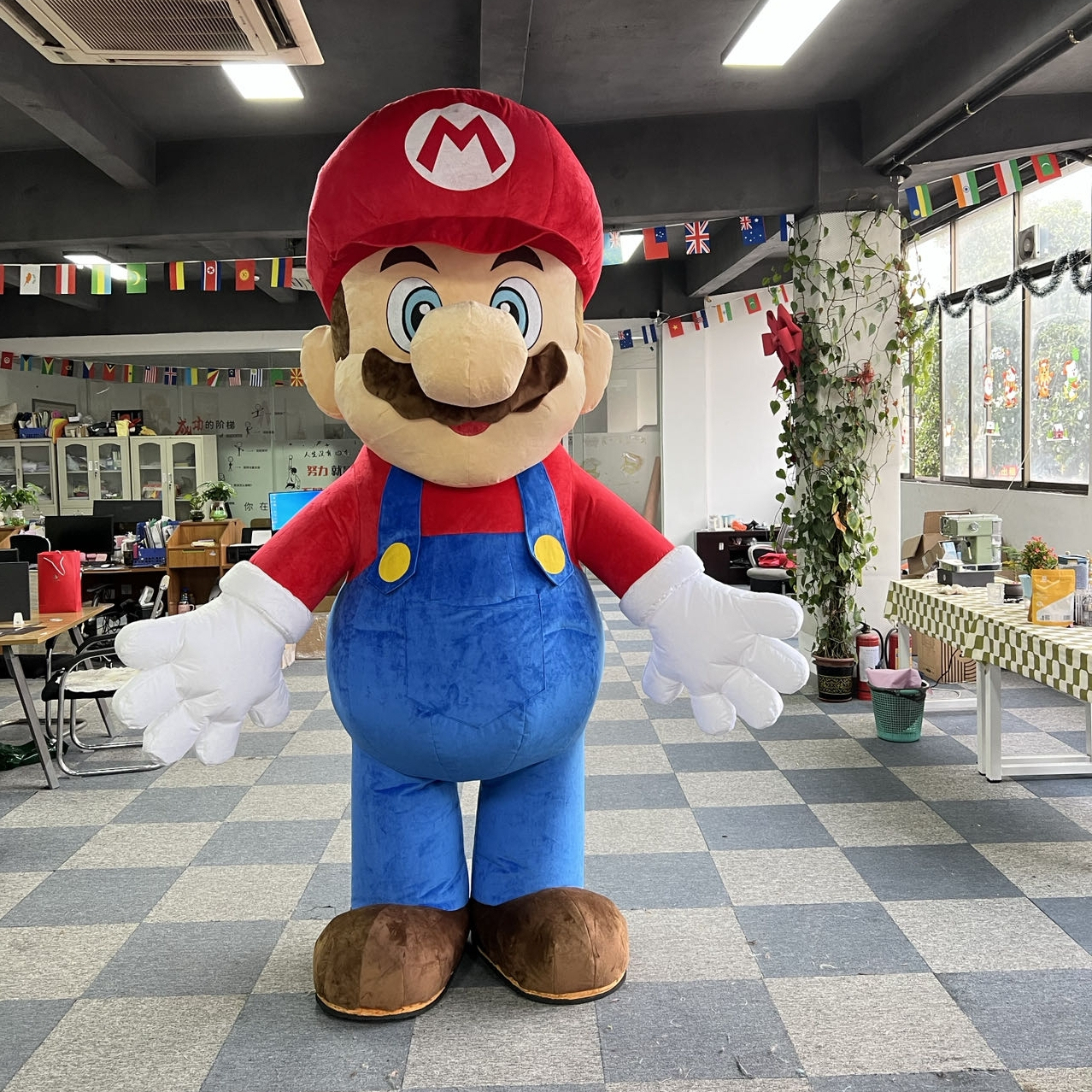 Unisex Adult Mario Inflatable Fancy Dress Mascot Costume Animal Theme