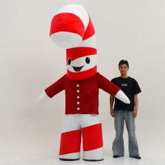 Inflatable Performance Costume Customized Inflatable Candy Cane Mascot Costume Adult Christmas Parade Decoration for Halloween