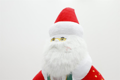 Christmas Inflatable Santa Clause Mascot Costume Multiple Colors Plush Fur Suit for Adults Festive Events Walk-Through Mascot