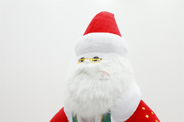 Christmas Inflatable Santa Clause Mascot Costume Multiple Colors Plush Fur Suit for Adults Festive Events Walk-Through Mascot