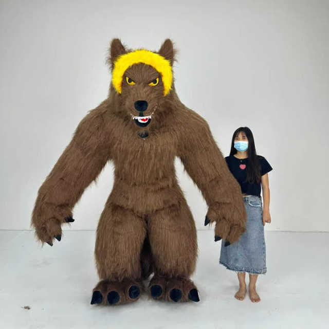 Carnival & Cosplay Unisex Adult Custom Realistic Giant Big Inflatable Wolf Mascot Costume for Sale