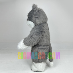 Happy Sky Adult Gray Cat Inflatable Mascot Costume for Stage Performance Unisex Cartoon Animal Cosplay Easter/Halloween Party