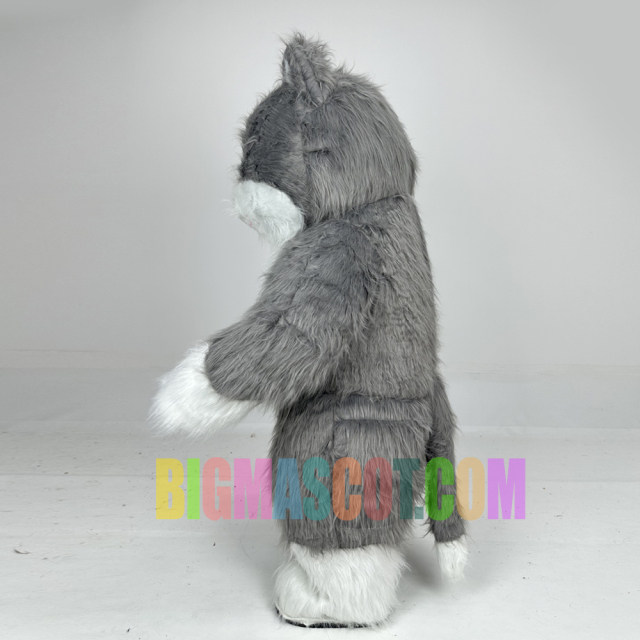 Happy Sky Adult Gray Cat Inflatable Mascot Costume for Stage Performance Unisex Cartoon Animal Cosplay Easter/Halloween Party
