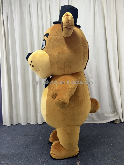 MOQ 1 PC Inflatable Freddy Bear Five Nights at Freddy's Game Character Brown Bunny Freddy Bear Mascot Costume for Promotion