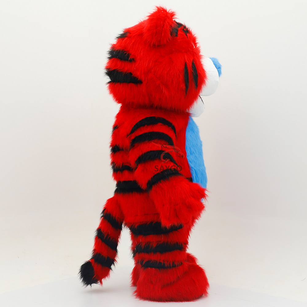 Red Tiger Wild Animal Inflatable Life Size Long FurTiger Animal Costume Rental for Adults Unisex Easter/Halloween,Big Mascot,Lovely Red Inflatable Life Size Long FurTiger Animal Costume Rental for Adults Unisex Easter/Halloween