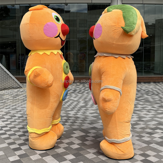 2m/2.6m Inflatable Gingerbread Gingersnap Man Mascot Costume Christmas Cartoon Cosplay Fancy Dress for Christmas