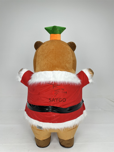 Lovely Design Santa Style Plush Capybara Mascot Costume 2/2.6m Adult Inflatable Capybara Hamster Costume Dress up Cloth for Sale